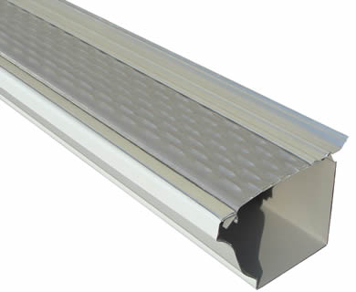 Micro mesh gutter guard lays inclined on the white background.